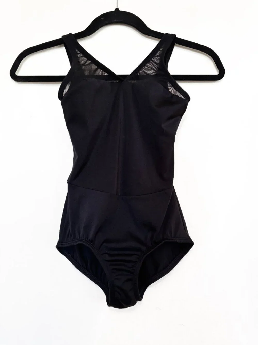 Body Wrappers Premier Collection Black Mesh Leo Girls Sz 12-14 EXCELLENT CONDITI - Picture 2 of 6